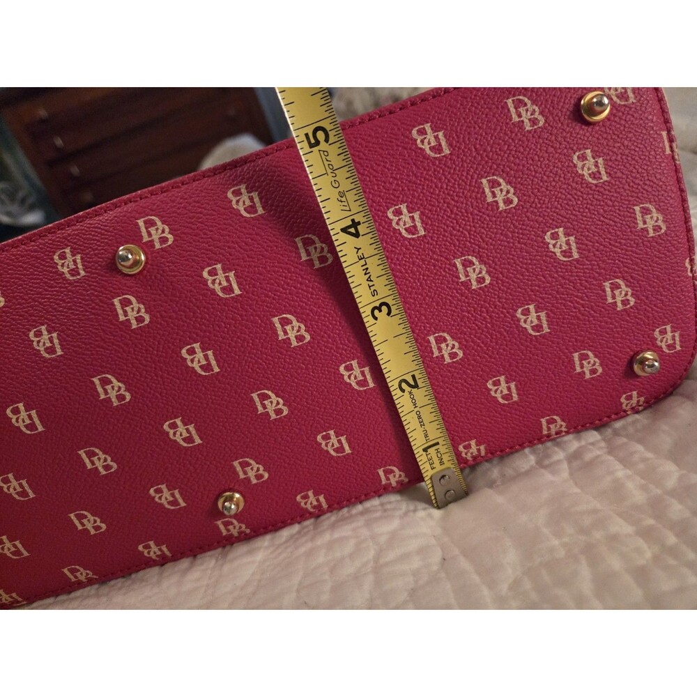 Vtg Dooney & Bourke Berry Pink Domed Satchel Bag Purse w/Accessories Pebble Lthr - Picture 7 of 7
